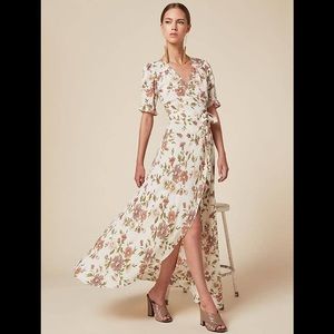 Reformation Addilyn floral wrap dress